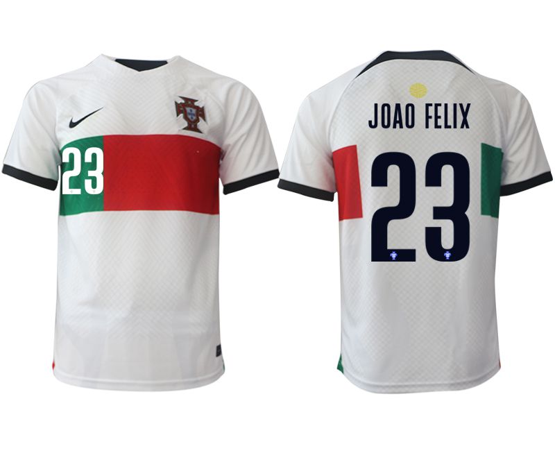 Men 2022 World Cup National Team Portugal away aaa versio white #23 Soccer Jersey->spain jersey->Soccer Country Jersey